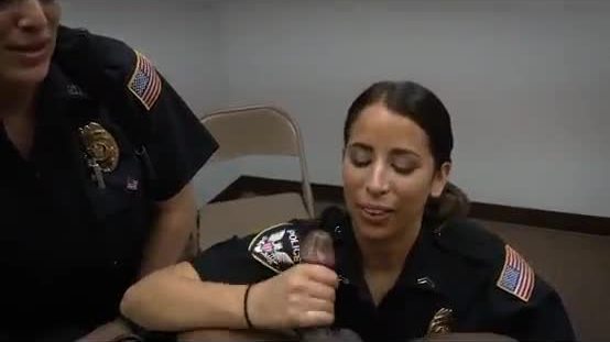 Big titty white female cops gettin it on with black suspect