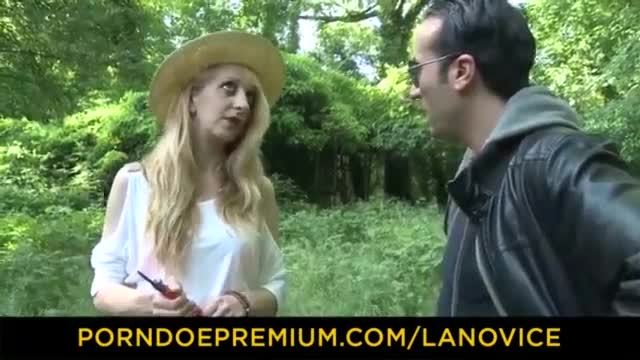 La novice - naughty french blonde gets raw pounding in nature